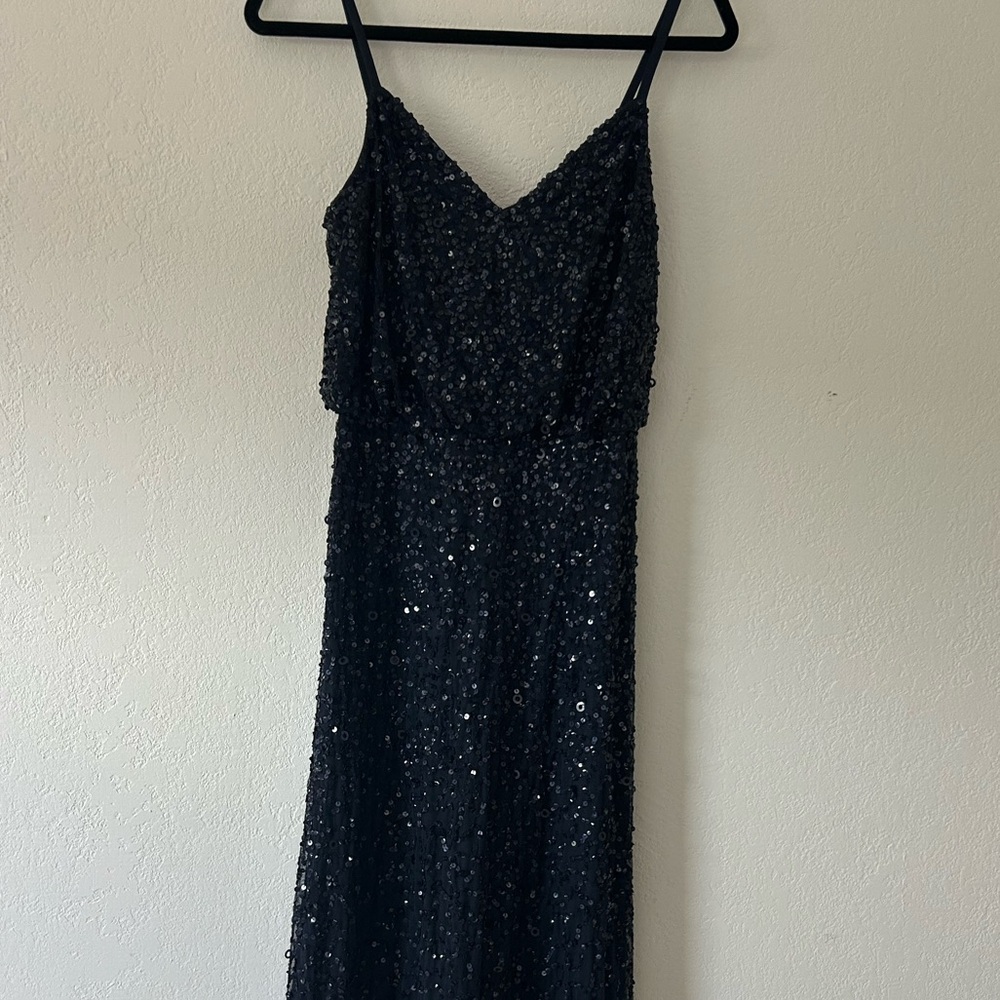 Midnight blue Adrianna Papell evening gown